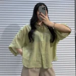 شومیز پری شیشه ای کد 4927 (پسته ای)