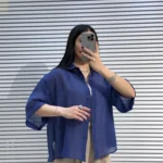 شومیز پری شیشه ای کد 4927 (سرمه ای)